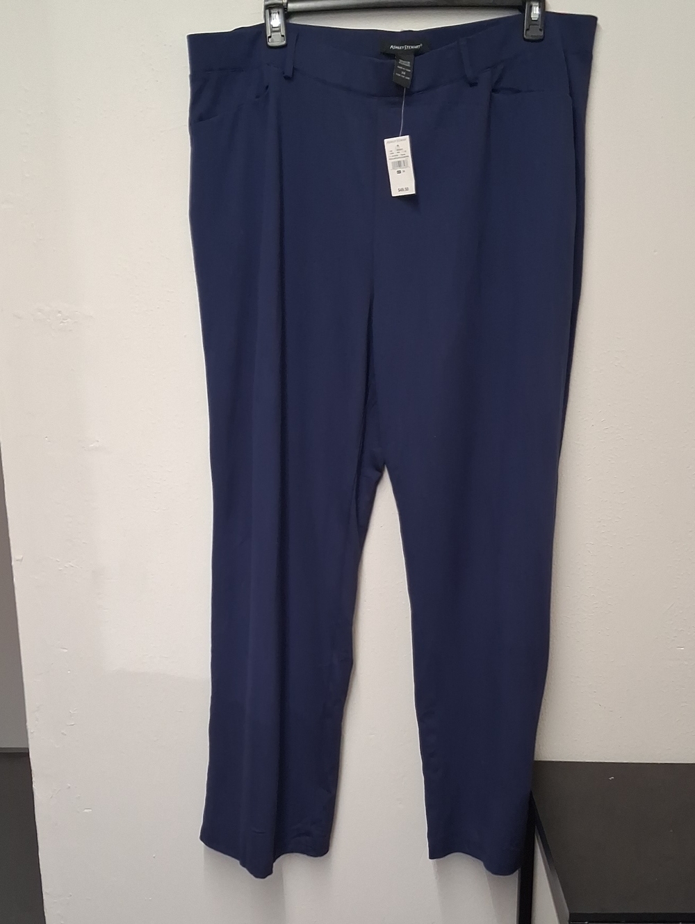 Anne Klein Navy Straight-Leg Women's Pants